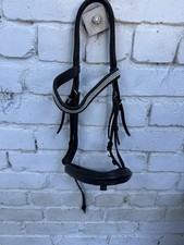 GFS Full Size Black Leather Patent Flash Bridle