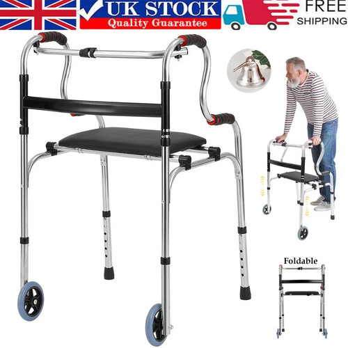 Folding walking frame with - walking,