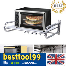 Wall-Mounted Microwave Oven Rack Stand Kitchen Office Pantry Organizer Shelf UK