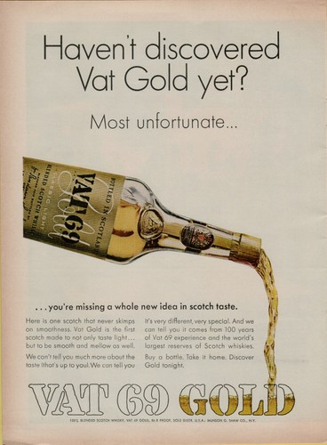 1966 vat gold scotch whisky - 1966,