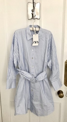 Zara striped collared belted - zara,