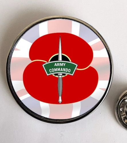 Army commando poppi lapel pin - army,