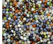 Gemstone round beads - beads, mixed