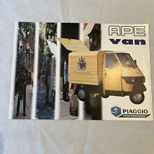 Piaggio Professional Ape Van brochure Sheet - Imported By Reliant Cars