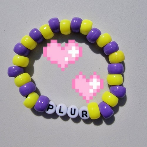 Plur kandi bracelet peace - plur, (peace