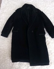 Ladies Allsaints Black Wool Coat  Nola Size Small Warm Linned