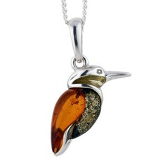 Sterling Silver Necklace Amber