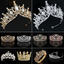 Princess Silver Wedding Bridal Crystal Rhinestone Prom Hair Tiara Crown Headband