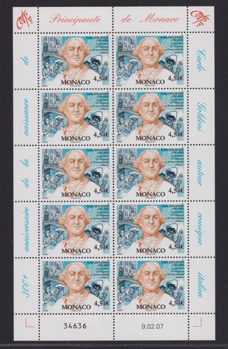 Monaco mini sheet stamps - monaco, 10
