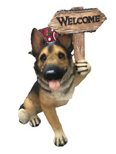 Welcome Sign German Shepherd Dog 39cms tall Large Resin Figure  ra