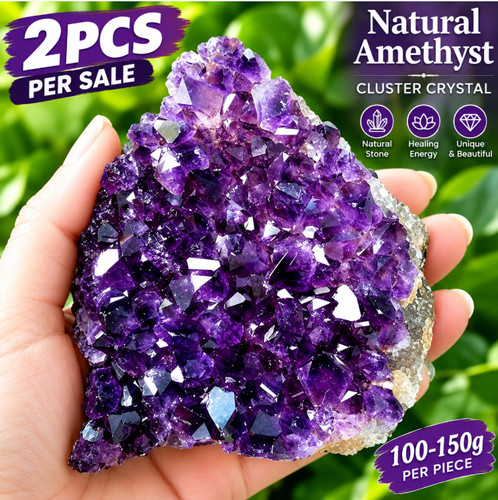 2pcs amethyst crystal cluster - 2pcs,