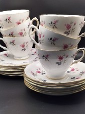 X6 Trio Set, Vintage Bone China, Royal Osborne, Cup, Saucer, Side Plate