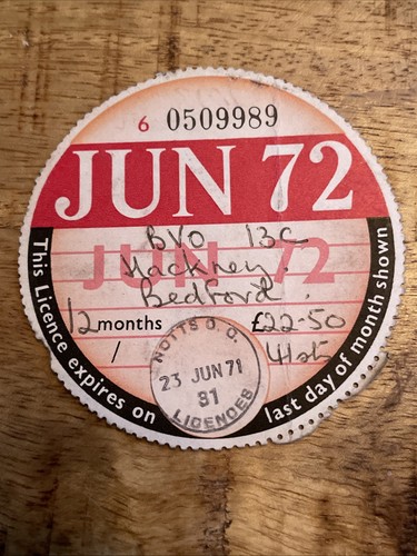 Vintage old tax disc - tax, june