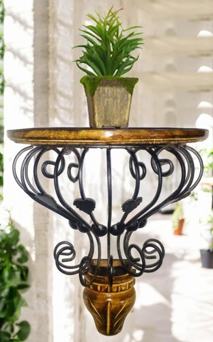 Wooden wrought iron wall - &,