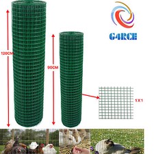 PVC Coated Green Chicken Rabbit Wire 30m 45m 2 widths Mesh Aviary Fencing Garden