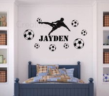 Personalised football player Wall sticker with Football Home Decor Decal FB2