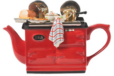 TEAPOT, SUNDAY LUNCH LARGE AGA STYLE TEAPOT BLUE, CERAMIC INSPIRATIONS RED