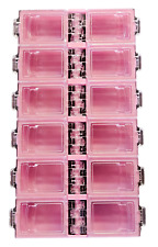 12 Mini Compartments Pink False Nails Gems Nail Art Jewellery Pills Storage Box