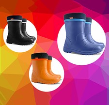 DINO / Thermal CHILDREN Wellington BOOTS EVA Rain Shoes Kids Wellies  / -30 dgr