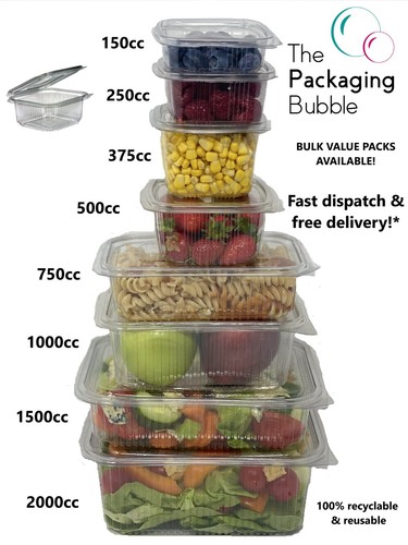 Clear hinged lid salad - hinged,