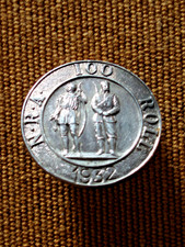 Vintage BISLEY  National Rifle Association. Shooting. 100 Roll Lapel Badge. 1932