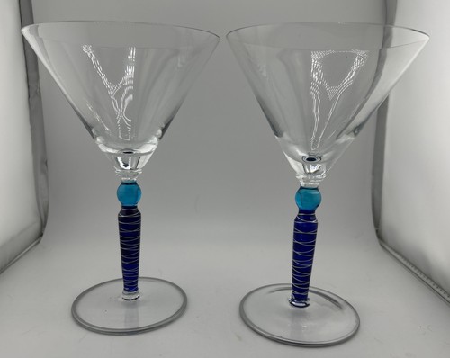 Blue stemmed cocktail - stemmed,
