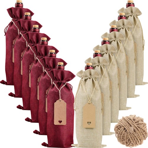 Pcs burlap wine gift - wine, bags
