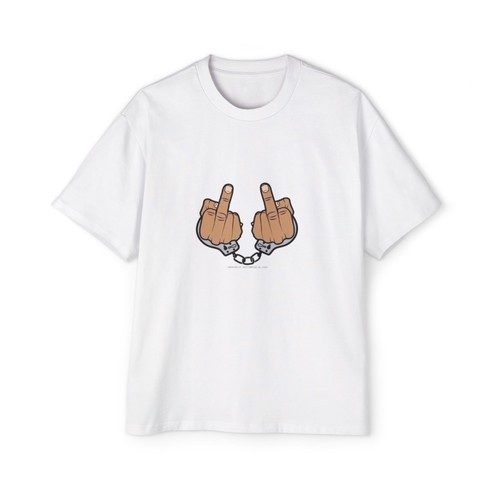 Handcuffed middle fingers tee - fingers,