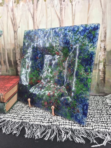 Large fused glass art - glass, bowl