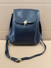 Vintage Texier France Black Leather Shoulder Bag Womens