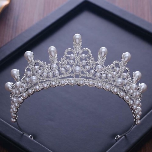 Stunning silver crown tiara - silver, crown/tiara