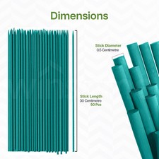 Green Flower Sticks Bamboo Split Garden Canes Grow Plant Support Stakes 30/60cm