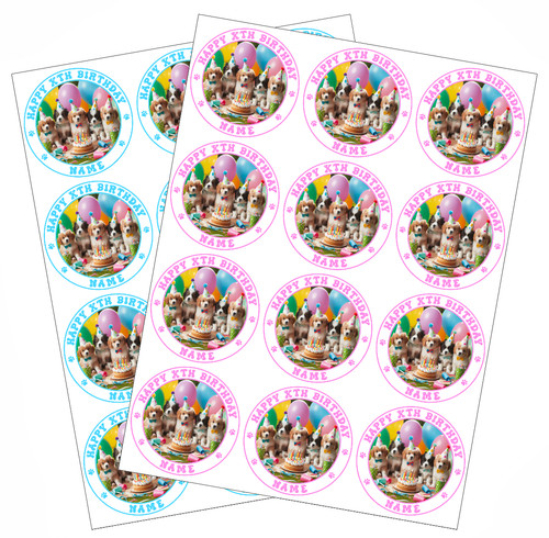 Edible puppies cupcake toppers - puppies,