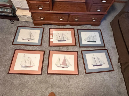 Framed ship print set - print, of