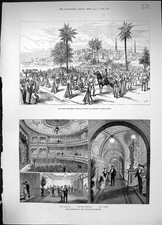 Old Print 1881 Regiment Royal Sussex Siers Assiout Egypt Criterion Theat 19th