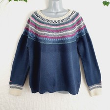 WEIRD FISH Jumper Women UK 22 Knit Fairisle Nordic Scandi Yoke Icelandic Aztec