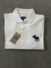 Abercrombie & Fitch Men’s White Stretch Polo. Brand New With Tags. Small