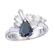 Ring sapphire drop cut