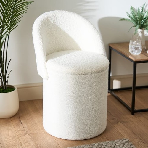 Boucle storage chair white - boucle,