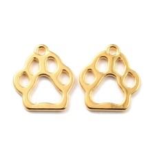 Gold Colour Paw Charms Dog Cat