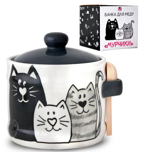 Stpgoods cats ceramic jar - cats, with