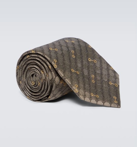 Gucci jacquard tie brown - jacquard,
