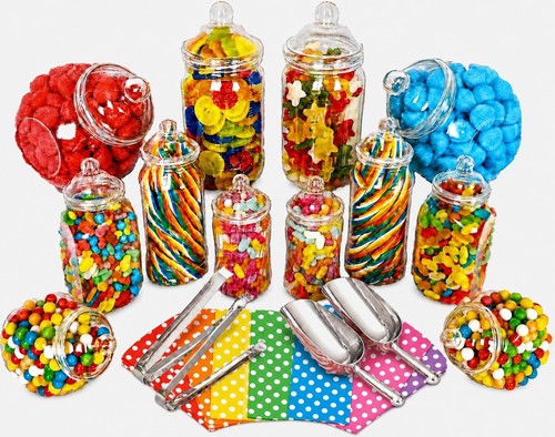 Jumbo plastic sweet jars - jars, 12