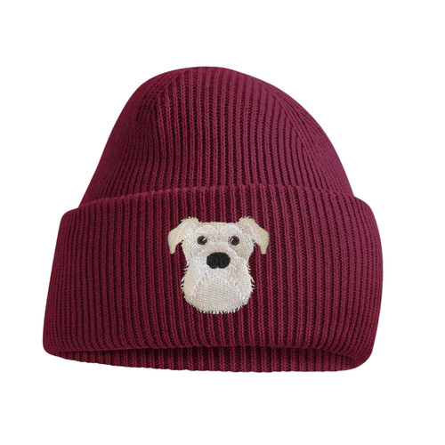 White schnauzer beanie - beanie, hat
