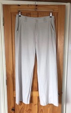 Peacocks Beige Wide Leg Linen Blend Trousers - Size 18 L32