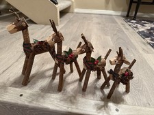 Set Of 4 Christmas Natural Log