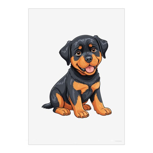 Rottweiler puppy unframed - puppy',