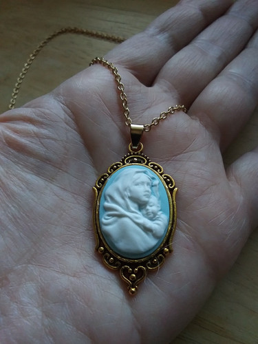 Mary madonna child medal - mary,