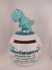 Dino Mates Money Jars Personalised "Jennifer" Money Box Kids Piggy Bank Gift
