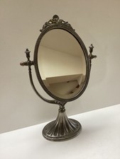 Vintage Brass Oval Bevelled Glass Tilting / Swivel Mirror